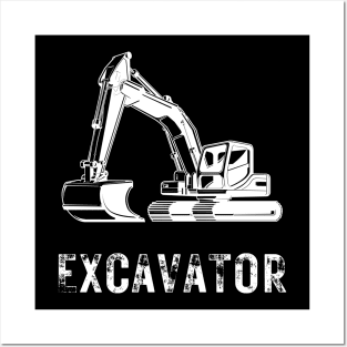 excavator Posters and Art